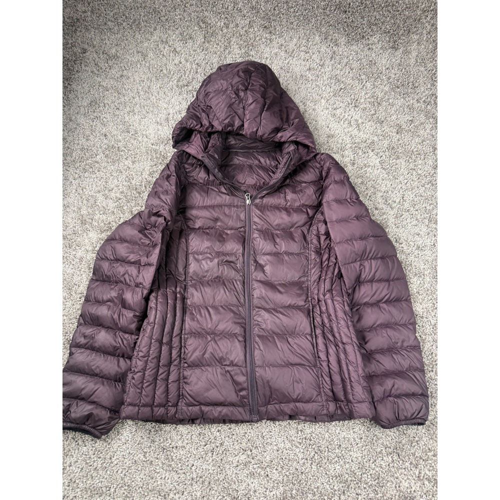 32 Degrees Women's Puffer Jacket Approx M Plum Purple Hooded Lightweight